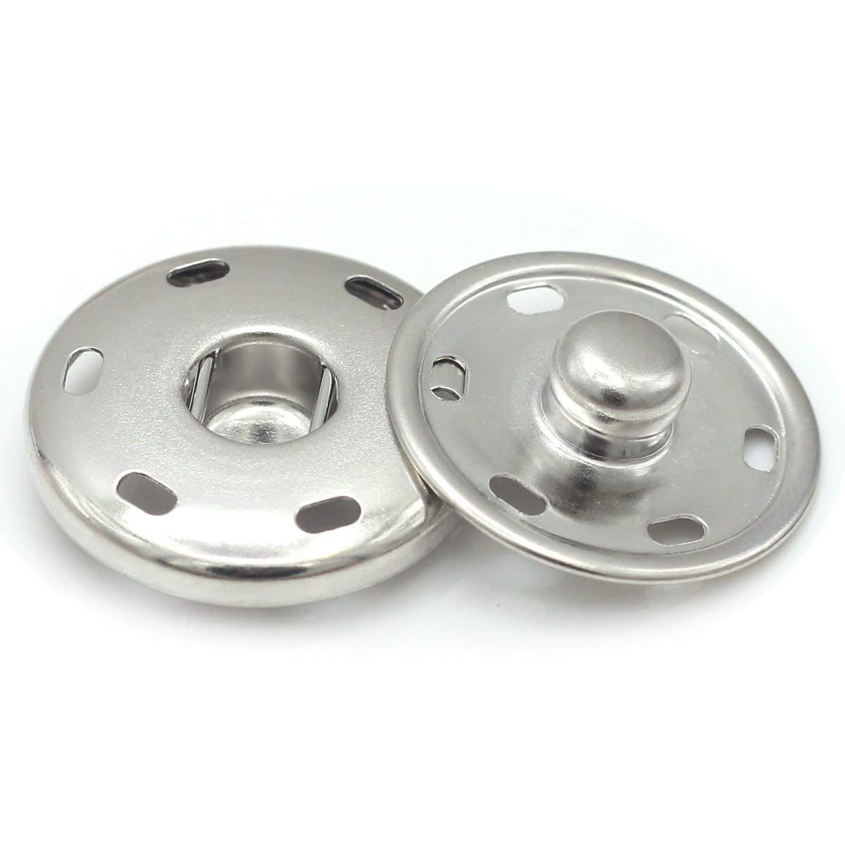 Metal snap buttons in various finishes — silver, brass, black — ONSA sewing blog
