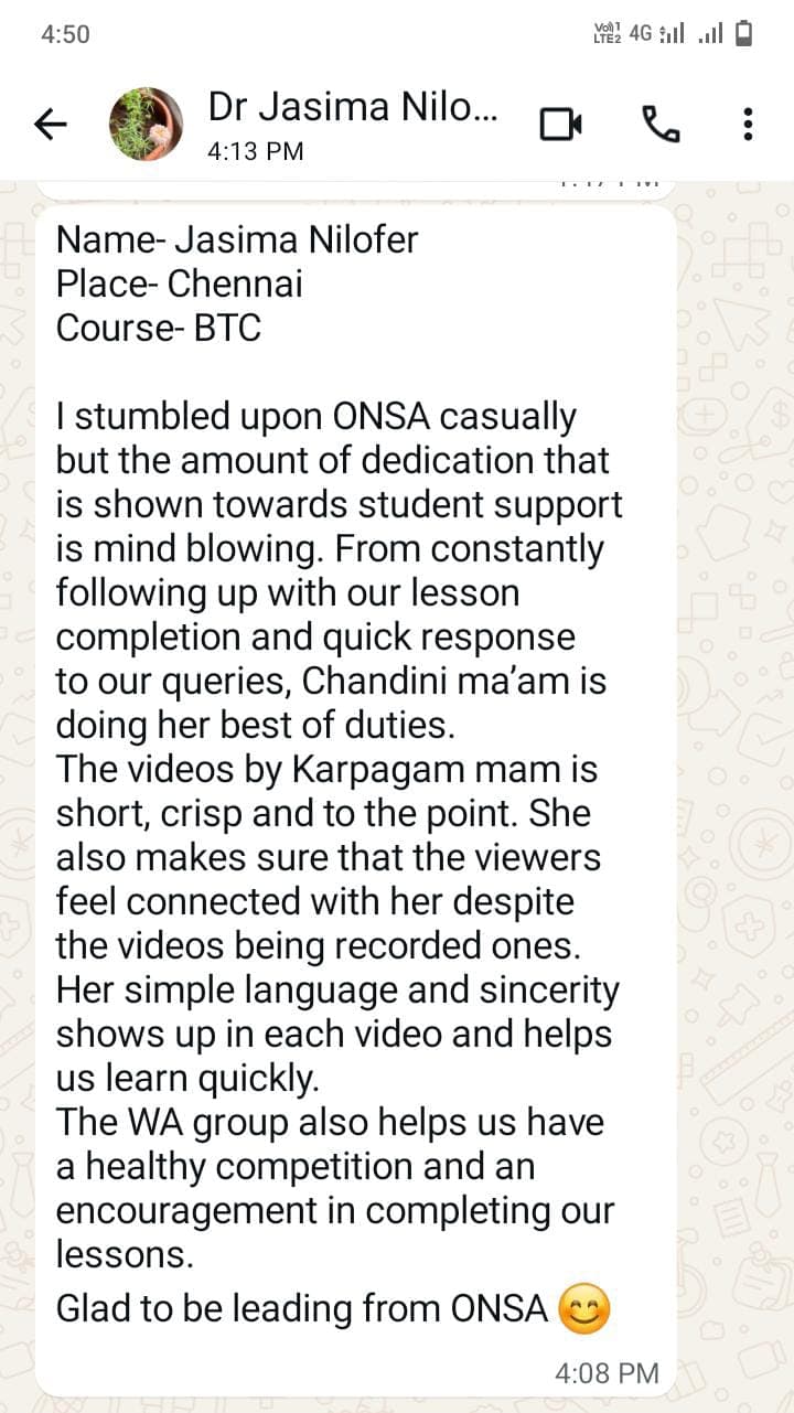 ONSA student review screenshot 9
